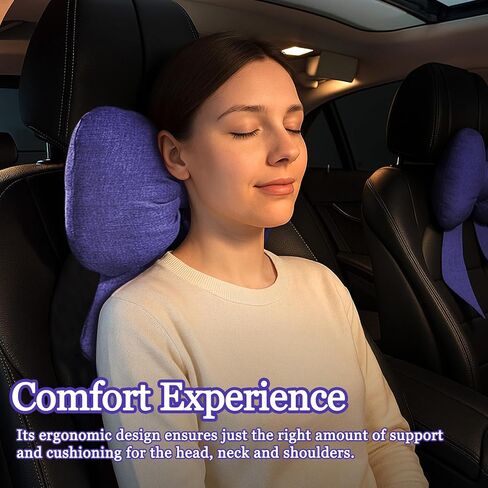 wuyaoyao Bow Car Headrest Pillow, Cute Bow Shape Car Neck Pillow, Soft Comfortable Automotive Seat Headrest Pillows for Driver, Universal Vehicle Neck Support Cushion for Sleeping Travel(Black) in Kuwait