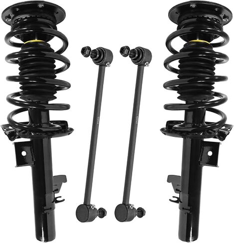 Detroit Axle-Struts Struts الأمامية أشرطة لفولفو 2007-2014 S80 ، 2008-2014 XC70 ، 2 Struts with Coil Springs 2 Sway Bars 2009 2008 2012 2013 2014 Suspension in Saudi Arabia