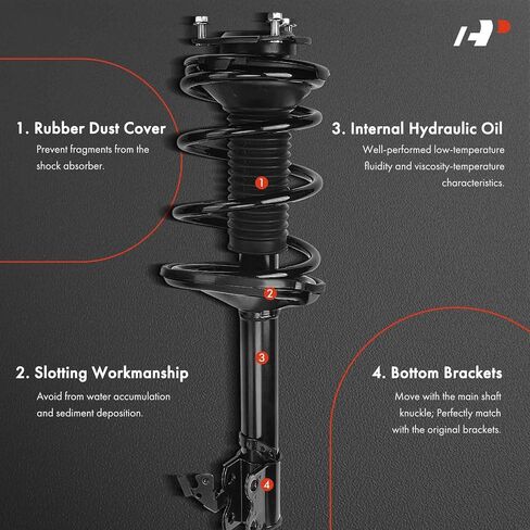 A-Premium Front Pair (2) مجموعة كاملة من STRUT و COIL Spring متوافقة مع Toyota RAV4 1996 1997 1998 2000 ، AWD فقط ، سائق ومسافر جانب in Saudi Arabia