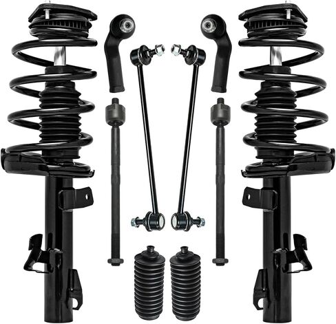 Detroit Axle - Struts Struts Front 10pc لـ Volvo S40 C70 C30 V50 ، 2 Struts & Coil Spring 2 Sway Bars 4 Tie Rods 2 Boots Respension Suspension in Saudi Arabia