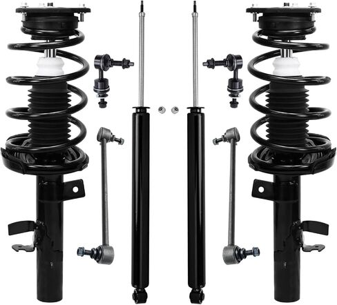 Detroit Axle - 2.0L STRUTS SHIRCHES UPSORBERS FOR FORD FOCUS 2013 ، الدعامات الأمامية مع قضبان الترجيع الخلفية الأمامية للملف in Saudi Arabia