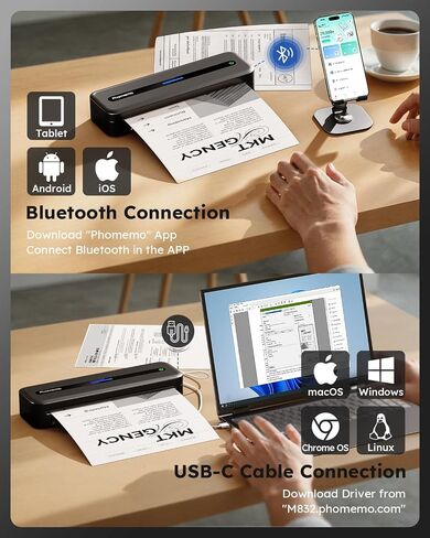 Phomemo M832Pro Bluetooth Portable Printer Gray in Saudi Arabia