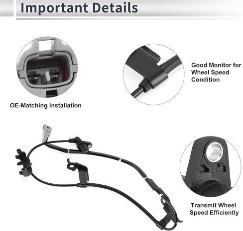 مستشعر سرعة عجلات ABS الأمامي اليمين لـ Toyota Highlander 2004-2007 ABS Sensor Sensor Anti-Lock Sensor No.8954248030 1 PCS in Saudi Arabia
