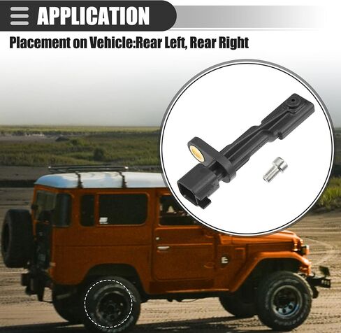 Motoforti Rear Left or Right ABS Sensor, Wheel Speed Sensor, for Jeep Wrangler 3.8L 2007-2018, Plastic, 52125003AB, Black in Saudi Arabia