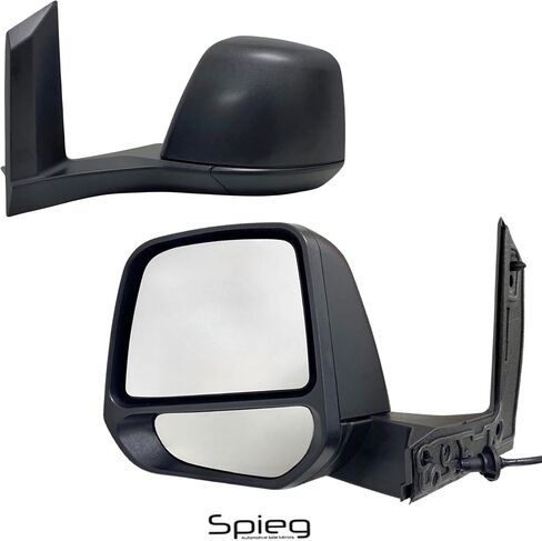 Spieg Driver Side Mirror for 2014-2023 Ford Transit Connect Large Housing Power Adj Heated Manual Fold Spotter Textured Black 5 Pins Left FO1320539 in Kuwait
