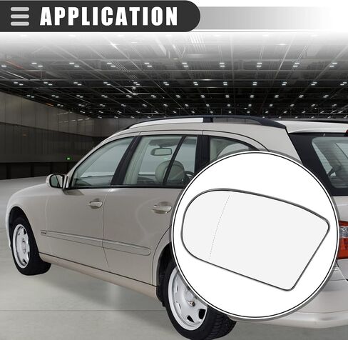 Motoforti Left Driver Side Heated Mirror Glass Replacement,for Mercedes-Benz E320 2003-2006,Real Glass,With Backing Plate,White Glass in Saudi Arabia