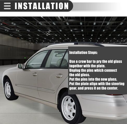Motoforti Left Driver Side Heated Mirror Glass Replacement,for Mercedes-Benz E320 2003-2006,Real Glass,With Backing Plate,White Glass in Saudi Arabia