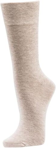 Leo Design 6 Pair Organic Cotton Dress Socks Scefivible Socks for Women و Liners و Soft Cuff (US ، 6-9 ، Beige) in Kuwait
