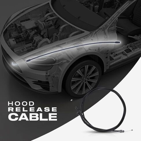 Karparts360 لفورد F-250 Super Duty/F-350 Super Duty 1999-2007 Hood Cable | أسود | البلاستيك/المعدن | استبدال 5C3Z16916AA in Saudi Arabia