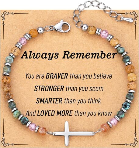 TONY & SANDY Christian Gifts for Women, Cross Bracelet, Confirmation Baptism Easter Gift, Unique Gifts for Women Birthday Christmas Stocking Stuffers for Teens Adults in Kuwait