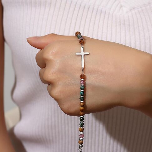 TONY & SANDY Christian Gifts for Women, Cross Bracelet, Confirmation Baptism Easter Gift, Unique Gifts for Women Birthday Christmas Stocking Stuffers for Teens Adults in Kuwait