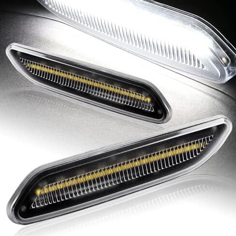 Pair Clear Lens Front Turn Signal Side Marker Light Lamp Compatible with 2011-2017 Mini Cooper Countryman R60 & Compatible with 2013-2016 Mini Cooper Paceman R61, 2014 2015 (White LED) in Kuwait