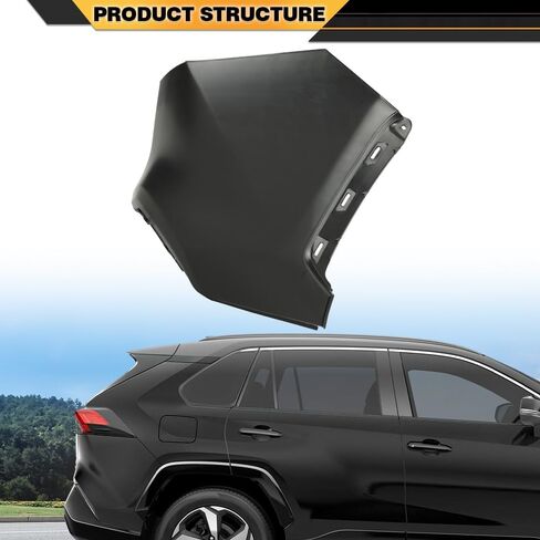 غطاء المصد الخلفي الجانب الأسود الأيسر متوافق مع تويوتا RAV4 2019-2023/FIT لـ LE ، XLE ، XLE Premium & Limited Models فقط TO1116110 in Saudi Arabia