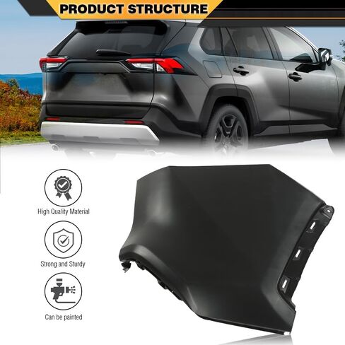 غطاء المصد الخلفي الجانب الأسود الأيسر متوافق مع تويوتا RAV4 2019-2023/FIT لـ LE ، XLE ، XLE Premium & Limited Models فقط TO1116110 in Saudi Arabia