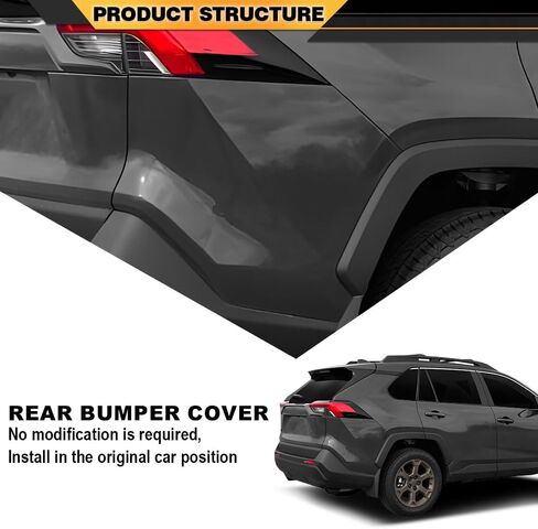 غطاء المصد الخلفي الجانب الأسود الأيسر متوافق مع تويوتا RAV4 2019-2023/FIT لـ LE ، XLE ، XLE Premium & Limited Models فقط TO1116110 in Saudi Arabia