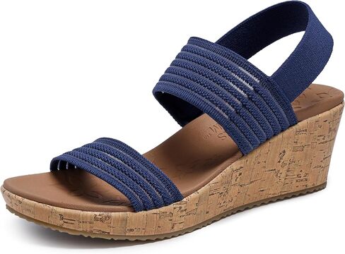 Skechers Women's Beverlee-Sheer Luck Wedge Sandal, White, 13 in Saudi Arabia