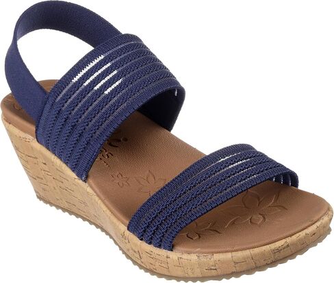 Skechers Women's Beverlee-Sheer Luck Wedge Sandal, White, 13 in Saudi Arabia