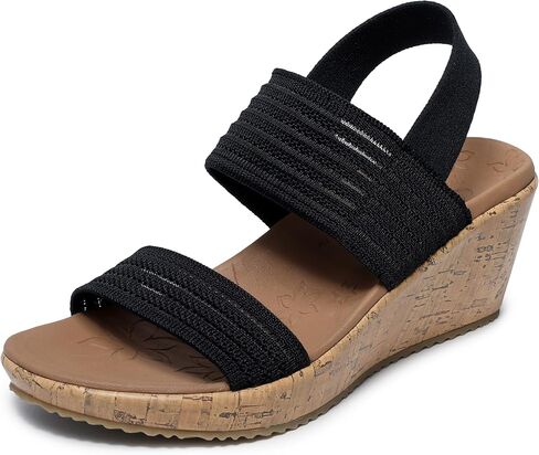 Skechers Women's Beverlee-Sheer Luck Wedge Sandal, White, 13 in Saudi Arabia