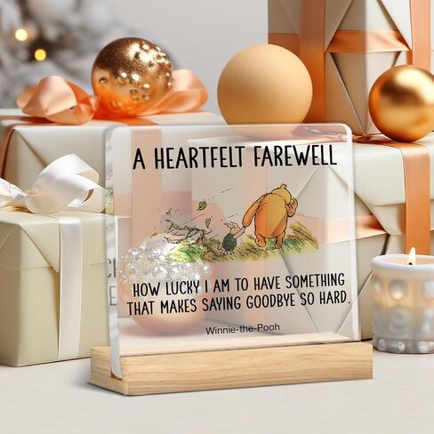 Leaving Gifts for Women Men, Farewell Gifts for Friends Coworker, Goodbye Going Away Gifts Acrylic Desk Sign Decor, How Lucky I Am to Have Something That Makes Saying Goodbye So Hard in Kuwait