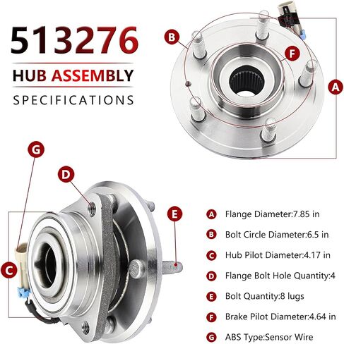 JLEO 513276 Front Wheel Bearing and Hub Assembly Fits for Chevy Captiva Sport 2012-2015,2007-2009 Equinox,for Pontiac Torrent 2007-2009,for Saturn Vue 2008-2010,for Suzuki XL-7 2007-2009 in Saudi Arabia
