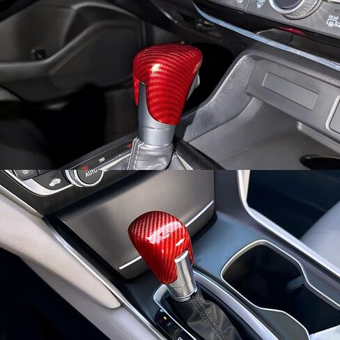 لا يوجد غطاء مقبض من الترس اللاصق لـ Honda Civic 2023-2025 ، لـ CRV HRV 2023-2025 ، من أجل اتفاق 2018-2025 ، إكسسوارات زخرفة ناقل الحركة الأوتوماتيكية ذات الحافة التلقائية (الكربون الأحمر) in Kuwait