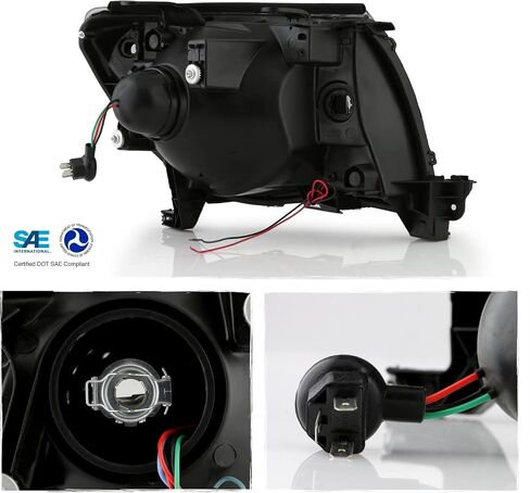 AKKON - Fits 2005-2011 Toyota Tacoma Pickup TRD [LED C-Light Bar] Projector Black Headlights Pair Driver Left+Passenger Right in Saudi Arabia