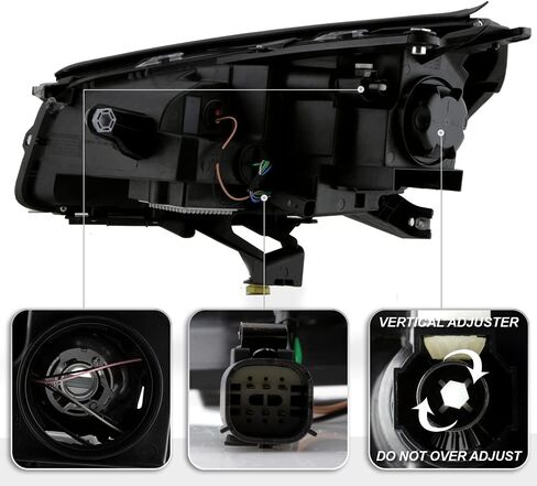 Acanii - لـ [نموذج الهالوجين فقط] 2013-2016 GMC Acadia OE Style LED Tube Projector Side Meadlamp Side in Saudi Arabia
