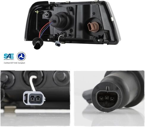 AKKON - Fit 2001-2011 Ford Ranger Halogen Type with DRL Tube Light Bar Headlights Headlamp Black Housing Driver - Passenger Side Direct Replacement in Saudi Arabia