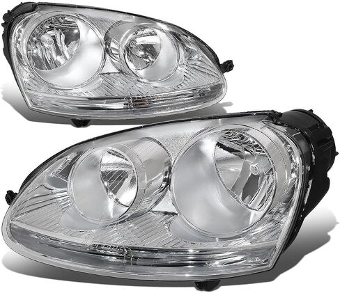 تجميع المصابيح الأمامية للسلالة التلقائية المتوافقة مع 2005-2010 VW Jetta Rabbit و Driver و Side Side Halogen Presection ، VW2503127 VW2502127 ، مساكن أسود in Saudi Arabia