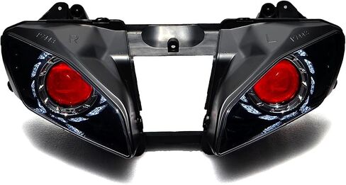 Red Demon White Angel Halo Projector Headlight Assembly For Yamaha YZF R6 2008 2009 2010 2011 2012 2013 2014 in Saudi Arabia