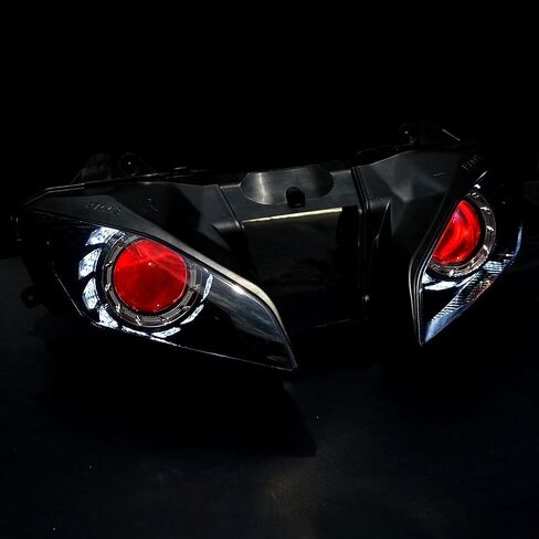 Red Demon White Angel Halo Projector Headlight Assembly For Yamaha YZF R6 2008 2009 2010 2011 2012 2013 2014 in Saudi Arabia