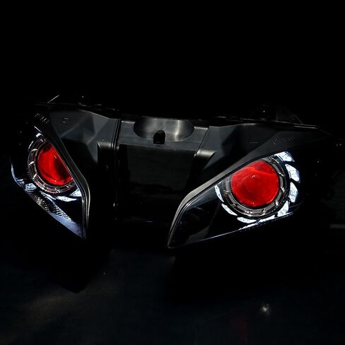 Red Demon White Angel Halo Projector Headlight Assembly For Yamaha YZF R6 2008 2009 2010 2011 2012 2013 2014 in Saudi Arabia
