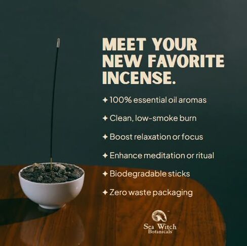 Sea Witch Botanicals Collection Triad Triad Corense | كل من الزيت الأساسي الطبيعي خلط | 3 صناديق من 20 عصي البخور | غير سامة | الطقوس والاسترخاء in Saudi Arabia