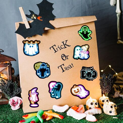 Neon Water Bottle Stickers for Kids Glow in The Dark, 60 PCS Vinyl Waterproof Stickers Pack for Laptop Skateboard Phone Case, Cute Neon Animals Decals for Teens in Kuwait