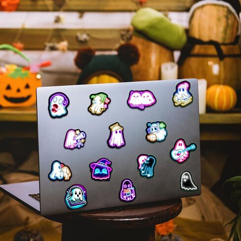 Neon Water Bottle Stickers for Kids Glow in The Dark, 60 PCS Vinyl Waterproof Stickers Pack for Laptop Skateboard Phone Case, Cute Neon Animals Decals for Teens in Kuwait