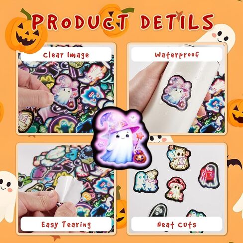 Neon Water Bottle Stickers for Kids Glow in The Dark, 60 PCS Vinyl Waterproof Stickers Pack for Laptop Skateboard Phone Case, Cute Neon Animals Decals for Teens in Kuwait