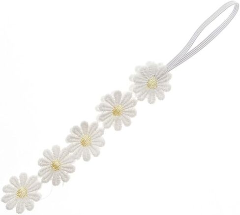 2PCS Baby Girl Lace Flower Headband Soft Elastic Hair Bands Cute Floral Headpiece for Baby photography (Yellow,Pink, 14.96 Inch) in Saudi Arabia