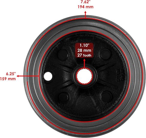 Caltric Front Wheel Brake Hub متوافق مع Yamaha ATV Big Bear 350 4WD YFM350FW 1989-1998 / KODIAK 400 4WD YFM400FW 1993-1998 in Saudi Arabia
