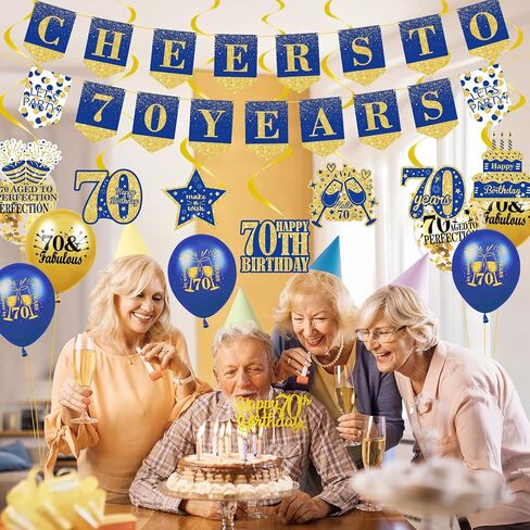 زخارف عيد ميلاد الذهب الأزرق 90 لرجال الذهب الأزرق 90 لافتة عيد ميلاد شنقا دوامات البحرية الذهب الأزرق الذهب 90 البالونات عيد ميلاد 90 كعكة عيد ميلاد للرجال in Kuwait