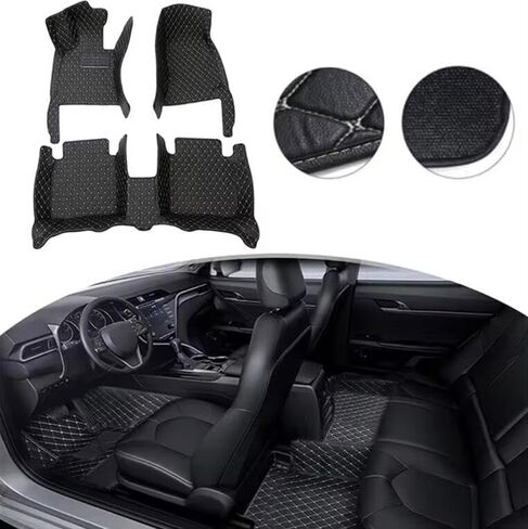 Custom Making Car Floor Mats Compatible with Audi BMW Mercedes-Benz Toyota Lexus Honda Infiniti Nissan Hyundai Kia All Models 2000-2025 (Pink and Black Combination) in Saudi Arabia