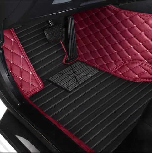 Custom Making Car Floor Mats Compatible with Audi BMW Mercedes-Benz Toyota Lexus Honda Infiniti Nissan Hyundai Kia All Models 2000-2025 (Pink and Black Combination) in Saudi Arabia