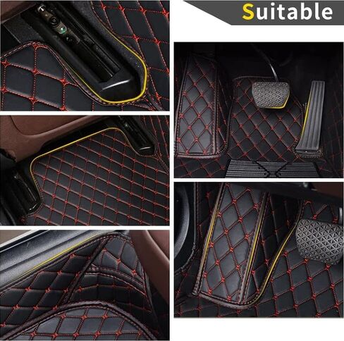 Custom Making Car Floor Mats Compatible with Audi BMW Mercedes-Benz Toyota Lexus Honda Infiniti Nissan Hyundai Kia All Models 2000-2025 (Pink and Black Combination) in Saudi Arabia