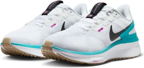 Nike Structure 25 Women's Road Running Shoes (DJ7884-101, White/Pure Platinum/Metallic Silver) Size 6.5 in Saudi Arabia