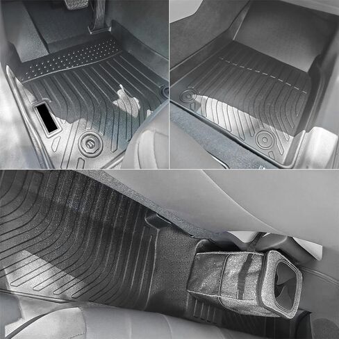 IKON MOTORSPORTS 3D TPE Floor Mats, Compatible with 2018-2024 Toyota Camry, All Weather Waterproof Anti-Slip Floor Liners, Front & 2nd Row Full Set Car Interior Accessories, Black in Saudi Arabia