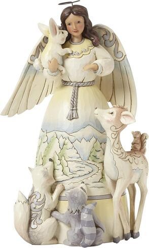 Jim Shore Heartwood Creek White Woodland Angel with Animals Stone Resin Figurine, 9.5" in Saudi Arabia