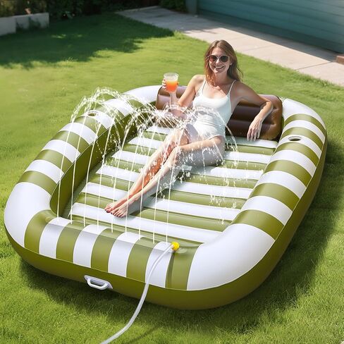 iPlay, iLearn Pool Wave Inflatable Pool Floats, Tanning Pools Lounger Bed for Adults Kids, 80" x 66" Large Blow up Floating Rafts, Sun Bathing Water Mat Backyard Lakes, Summer Family Party Toy Gifts in Kuwait
