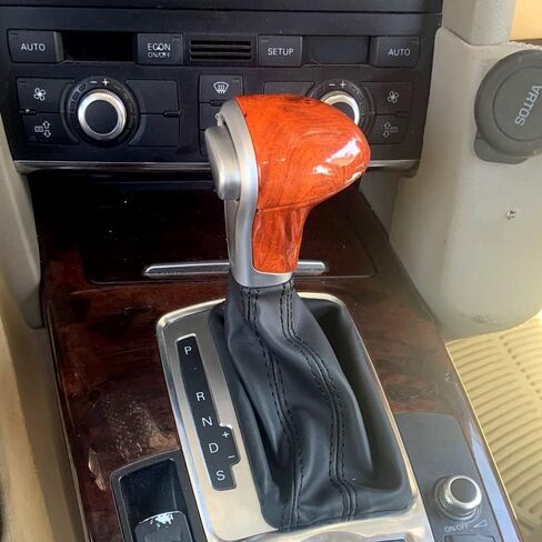 Gear Shift Knob Auto Automatic Leather Chrome for Audi A6 A7 A3 A4 A5 A6 c6 Q7 Q5 2009 2010 2011 2012 2014 4G1 713 139 R (Red line Black) in Kuwait