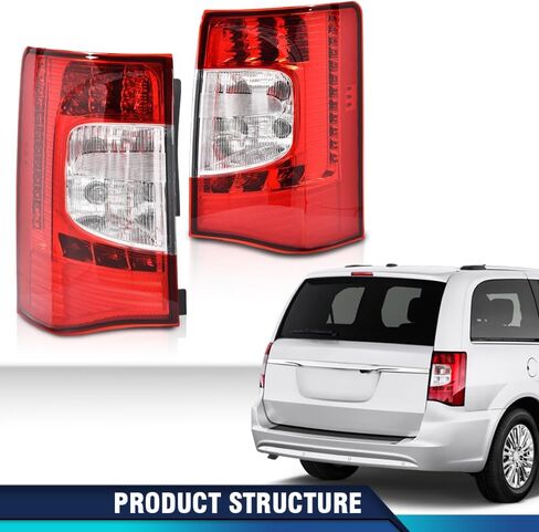 PIT66 LED Tail Lights Set Left & Right Compatible with Chrysler Town and Country 2011-2016 CH2800198, CH2801198,5182531AE, 5182530AE Bulbs and Wiring Harnesses Included Rear Light Lamp Assembly in Saudi Arabia