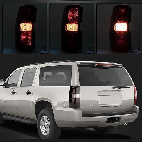 لعام 2007 2008 2009 2010 2010 2012 2013 2014 Chevy Tahoe Suburban Tail Lights Assembly Placbly 07-14 Brake Lamps Side and Raptenger Side ، Red Smoked مع لمبة وتسخير GM2800196 ، GM2801196 in Saudi Arabia