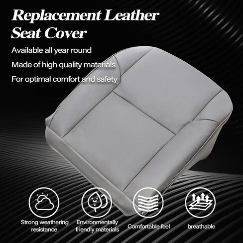 Secosautoparts متوسطة الرمادي سائق وركاب الجانب القاع بديلة الجلود غطاء المقعد الجلدي متوافق مع Toyota 4runner Limited 2003 2004 2005 2007 2007 2008 in Saudi Arabia